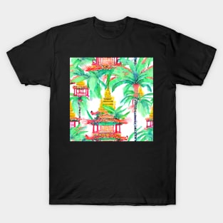 Pagodas and palm trees T-Shirt